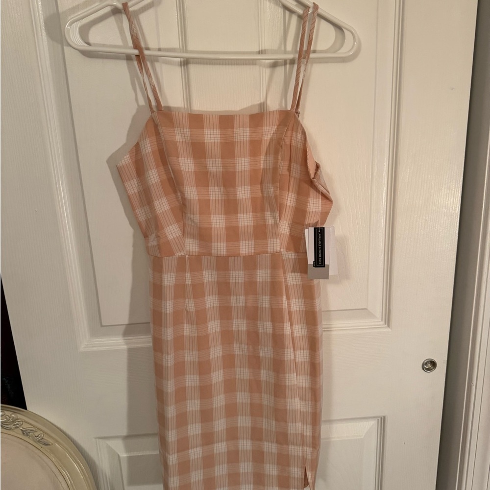 BP Plaid Peachy Pink Gingham Dress-NWT